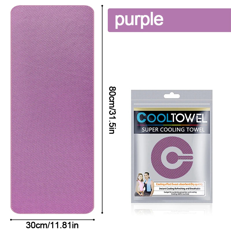Cooling Towel Instant Relief Microfiber Cool Sports Fitness Camping Cycling Hiking Portable Mini Polyester Fiber Cooling Towel