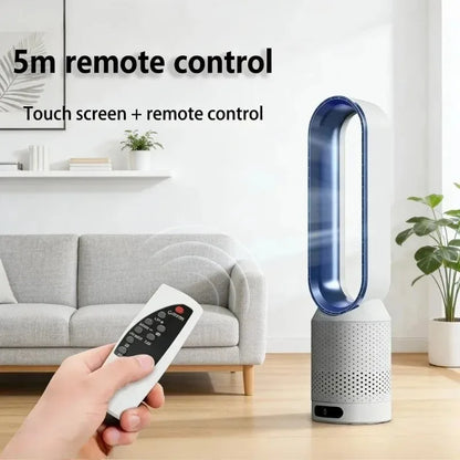 8 Speed Smart Bladeless Tower Fan Intelligent Timer 90° Shaking Head Remote Control Quiet Fan for Bedroom Office Living Room