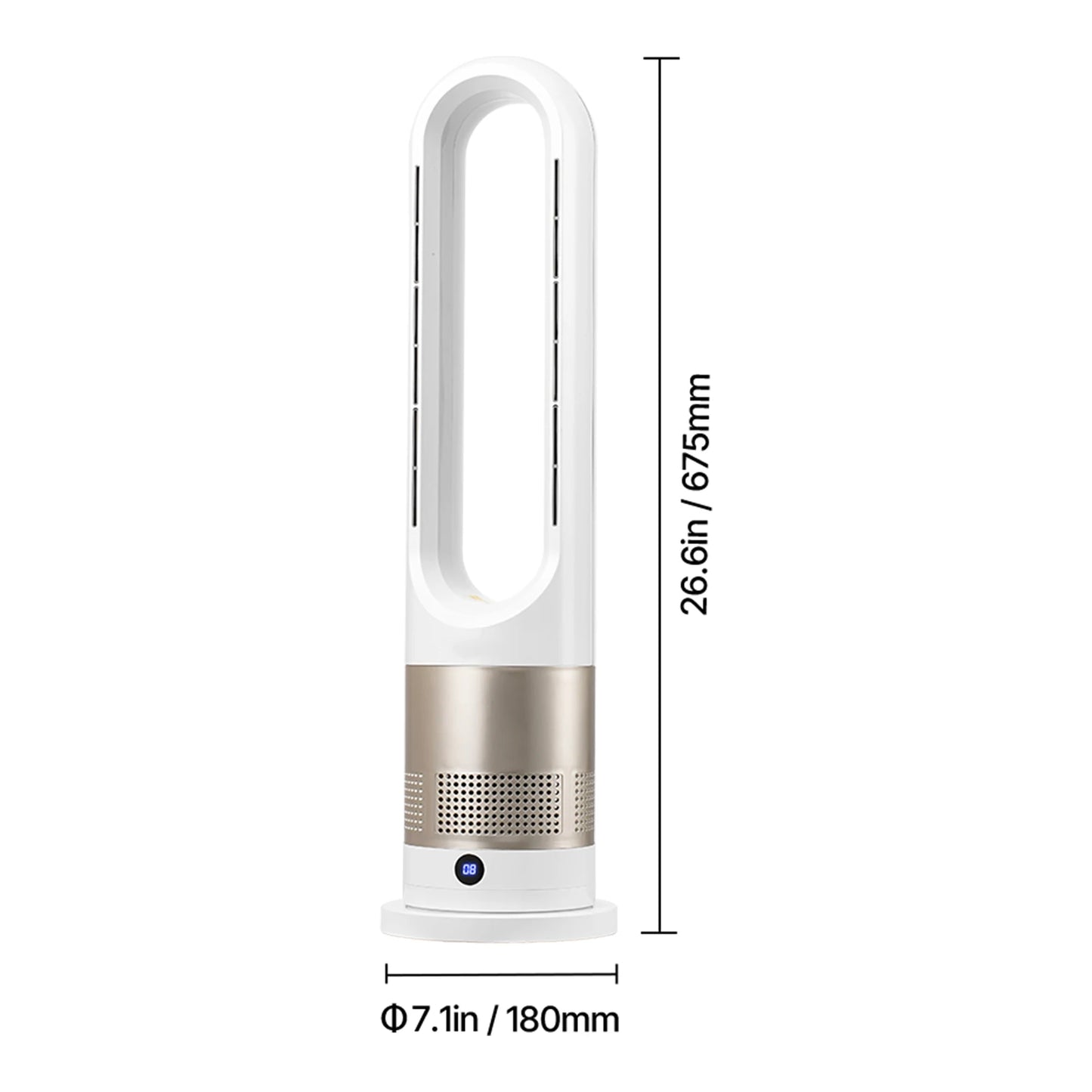Tower Fan Bladeless 15.4Ft/S Velocity Floor Blows Cold Air 80° Oscillating 8-Speed Fans 8E Control & Air Purification Mode
