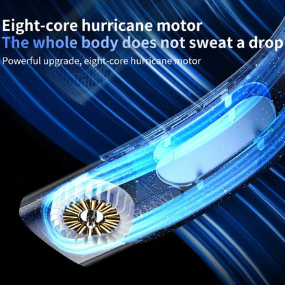New 6000Mah Portable Neck Fan Cooler USB Rechargeable Mini Electric Fan Small Neck Cooling Fan Bladeless Mini Outdoor Fan
