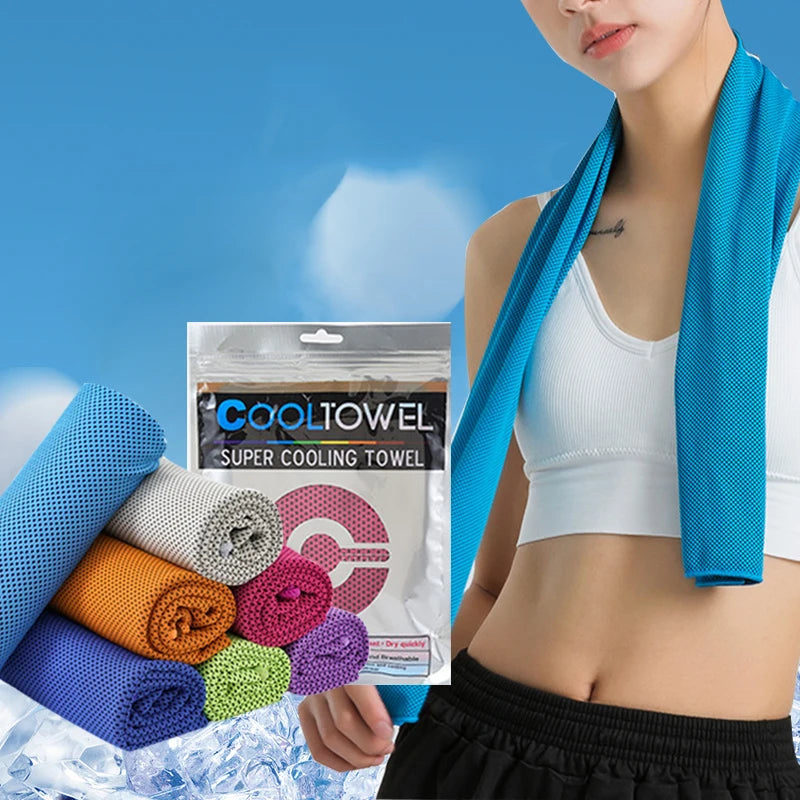 Cooling Towel Instant Relief Microfiber Cool Sports Fitness Camping Cycling Hiking Portable Mini Polyester Fiber Cooling Towel