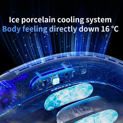 New 6000Mah Portable Neck Fan Cooler USB Rechargeable Mini Electric Fan Small Neck Cooling Fan Bladeless Mini Outdoor Fan