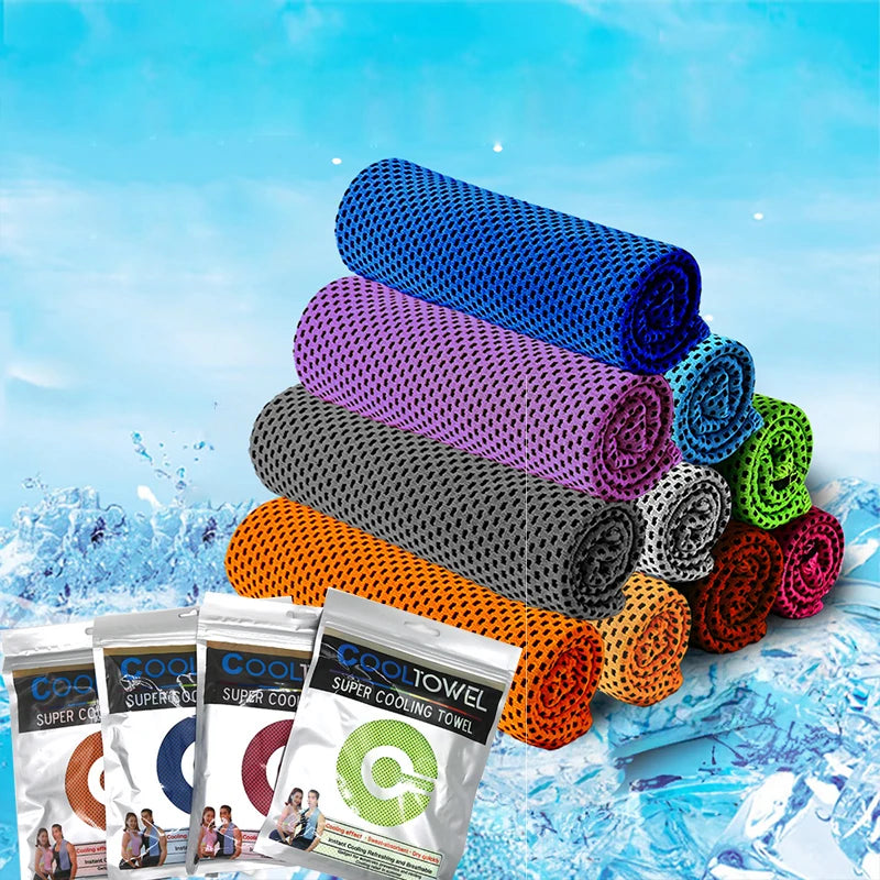 Cooling Towel Instant Relief Microfiber Cool Sports Fitness Camping Cycling Hiking Portable Mini Polyester Fiber Cooling Towel