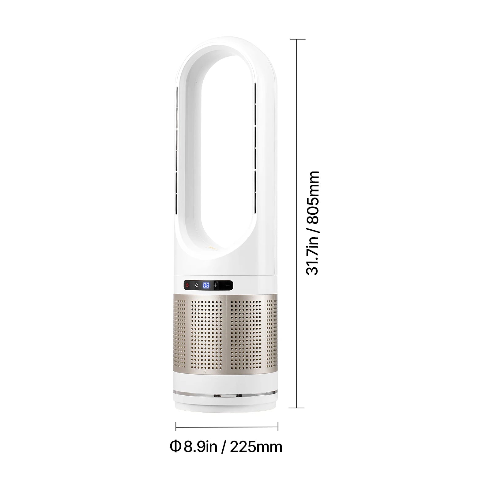 Tower Fan Bladeless 15.4Ft/S Velocity Floor Blows Cold Air 80° Oscillating 8-Speed Fans 8E Control & Air Purification Mode