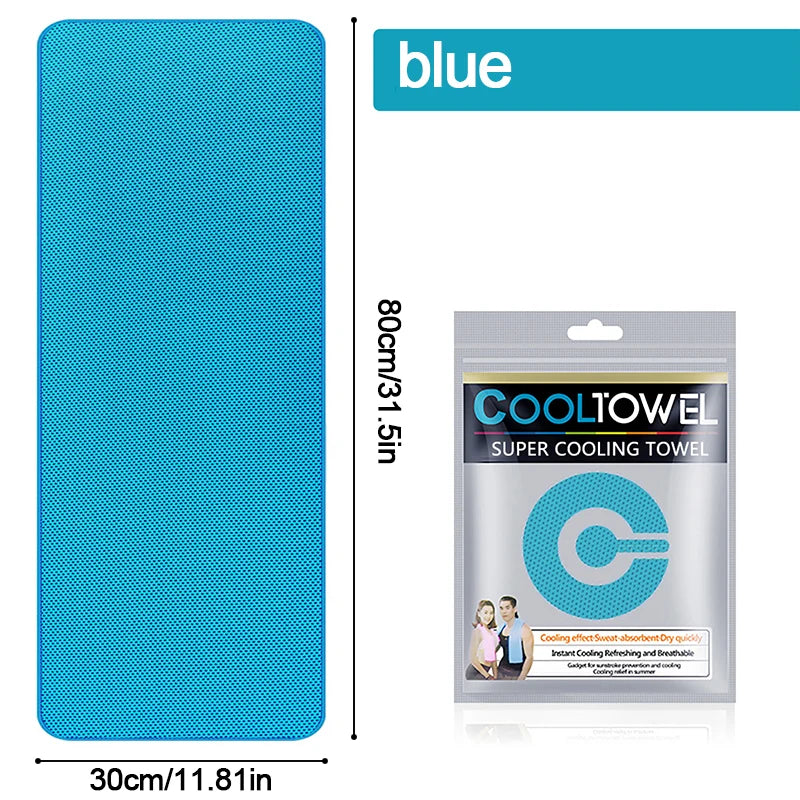Cooling Towel Instant Relief Microfiber Cool Sports Fitness Camping Cycling Hiking Portable Mini Polyester Fiber Cooling Towel