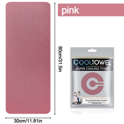 Cooling Towel Instant Relief Microfiber Cool Sports Fitness Camping Cycling Hiking Portable Mini Polyester Fiber Cooling Towel