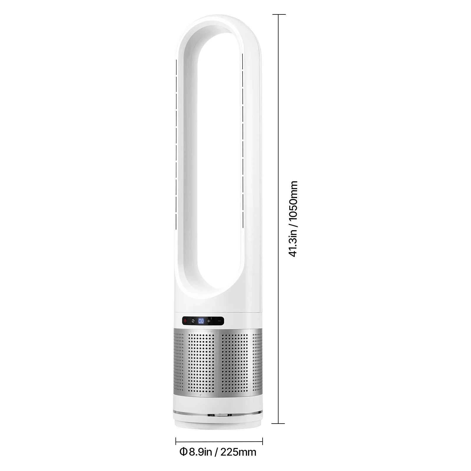 Tower Fan Bladeless 15.4Ft/S Velocity Floor Blows Cold Air 80° Oscillating 8-Speed Fans 8E Control & Air Purification Mode